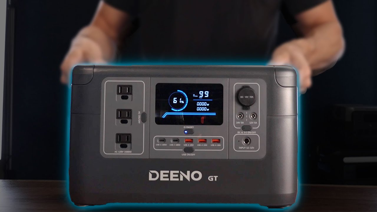 DEENO Portable Power Station S1500 with 200W Solarpanel, 1036Wh LiFePO4  (LFP) Battery, 1500W(Peak 3000W) Solar Generator, 0-100% in 2 Hours, UPS  Battery Backup Power Supply for Outdoor Camping RVs Home Travel 