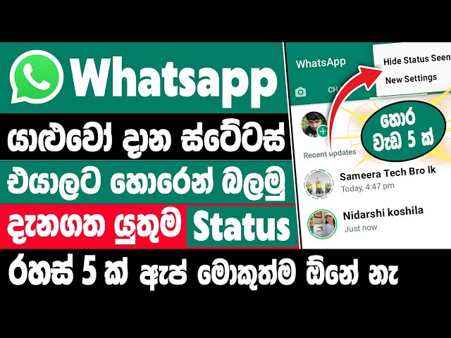 Top 5 New whatsapp Status tips and tricks Sinhala | whatsapp New status tips sinhala class=