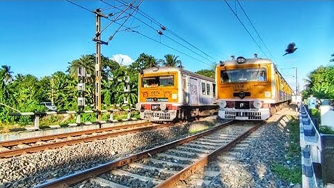 Beautiful Crossing : Different Model Of   EMU Local Train Furious Skipped at Railgate
