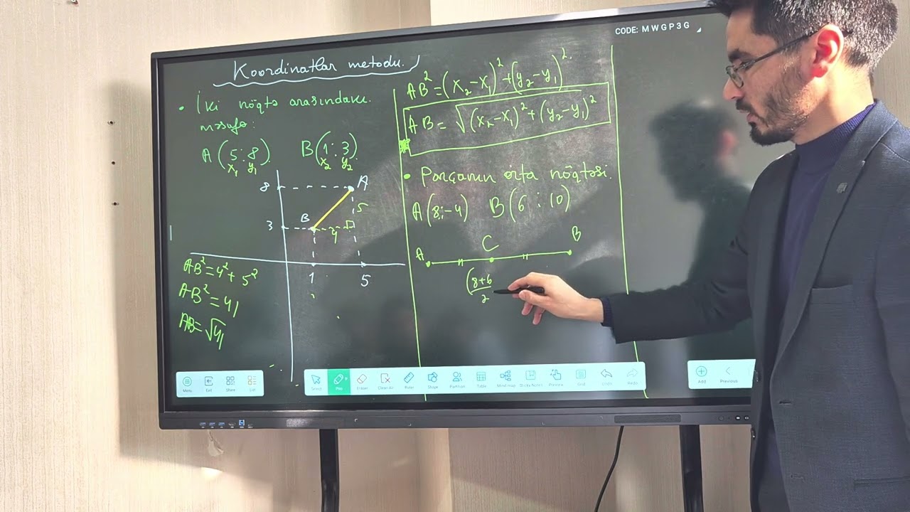 9 cu sinif koordinatlar metodu ,mövzu izahı 1