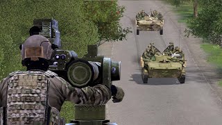 Hunting Russian Tanks with AT launcher | NLAW in action- ARMA 3 Military Simulator - Gameplay 4