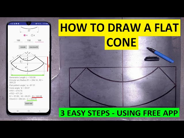 How to Draw a Flat Pattern Truncated Cone in 3 EASY STEPS with FREE APP! - YouTube how-to-draw-a-flat-pattern-truncated-cone-in-3-easy-steps-with-free-app-youtube