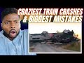 Brit Reacts To THE CRAZIEST TRAIN COLLISIONS &amp; MISTAKES CAUGHT ON CAMERA!