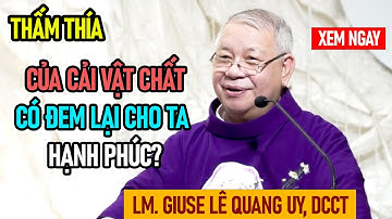 TIN MỚI! THẤM THÍA CỦA CẢI VẬT CHẤT CÓ ĐEM LẠI CHO TA HẠNH PHÚC? CHIA SẺ CỦA CHA GIUSE LÊ QUANG UY