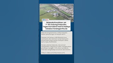Bantu Polandia Hadapi Ancaman di Wilayah Udara NATO, Jet Tempur Belanda Tembak Jatuh Drone Rusia