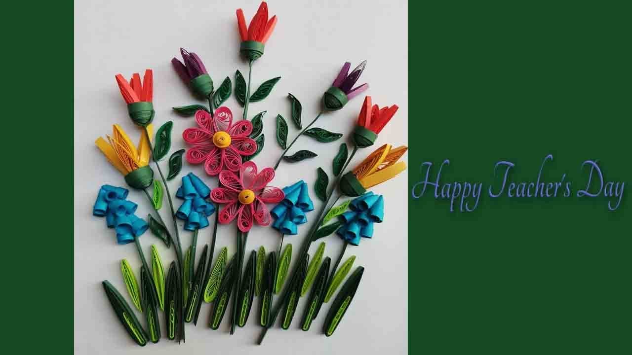 DIY How to Make Teacher's Day Paper Quilling Greeting Card Quilling tutorial YouTube