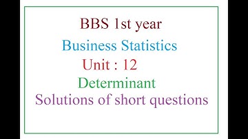 BBS 1st:Business Statistics :Unit:12