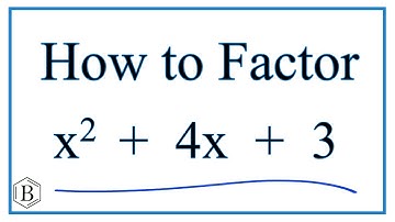 How to Solve x^2 +4x + 3 = 0 by Factoring