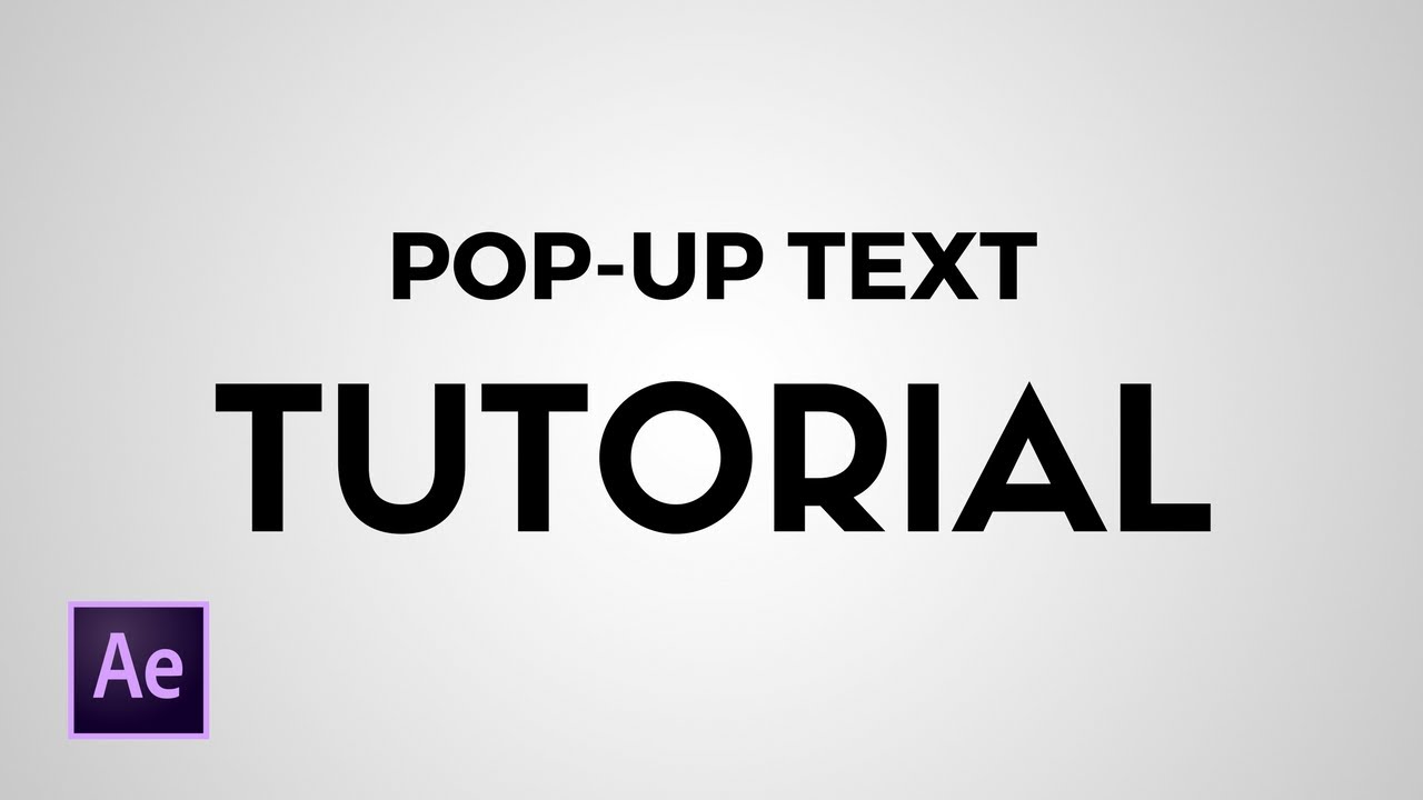 After Effects Tutorial || Pop Up Text Animation YouTube