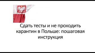 Как сделать тест и не проходить карантин в Польше:  пошаговая инструкция