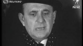 USA: Jan Masaryk arrives for US lecture tour (1939)