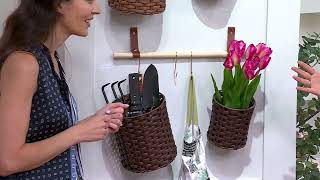 Cella Set Of 2 Poly Rattan Baskets With Hanging Bar On Qvc