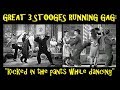 Great 3 stooges running gag kicked in the pants while dancing