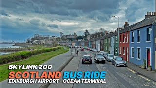 50min Scotland doubledecker bus ride from Edinburgh Airport to Ocean Terminal  Skylink 200 Bus