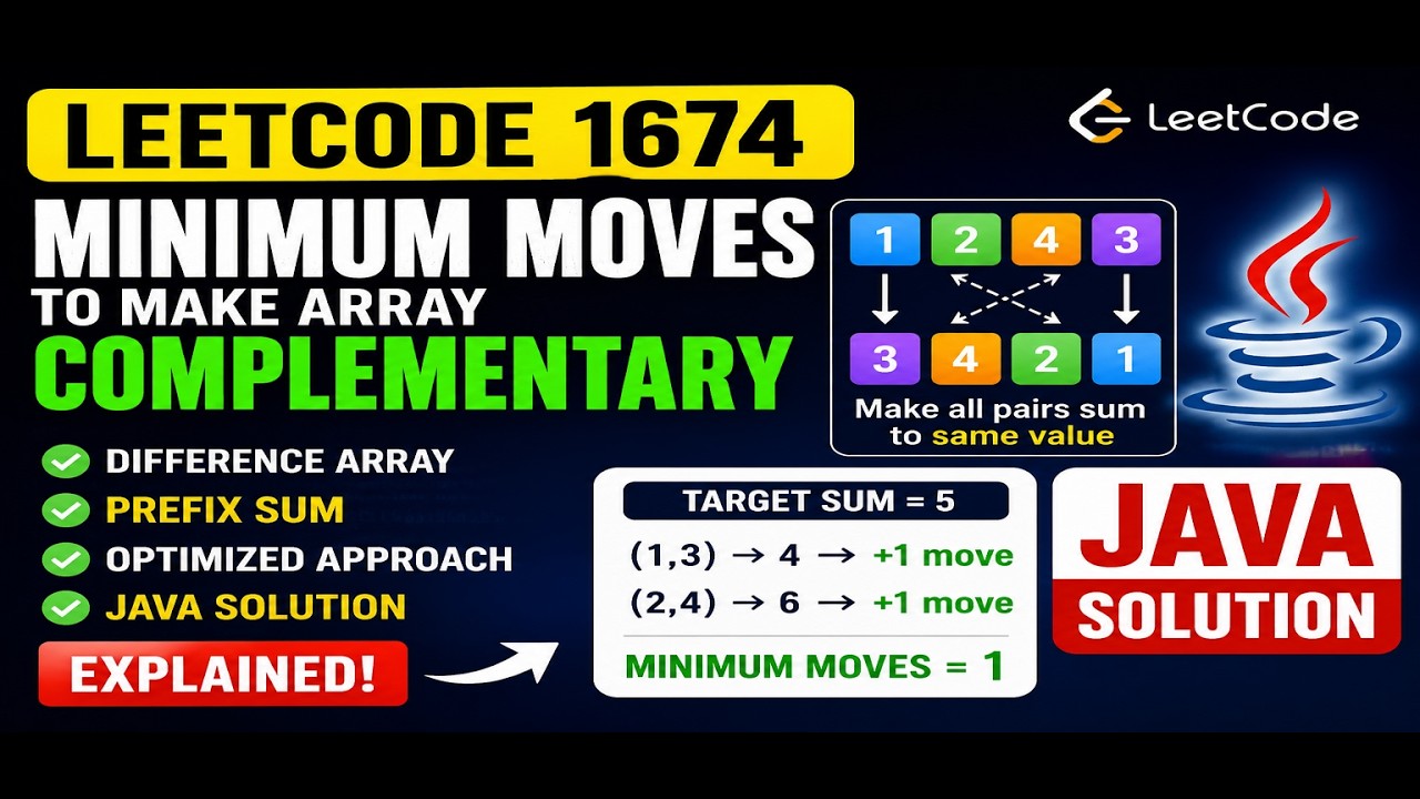 Leetcode 1674. Minimum Moves to Make Array Complementary - YouTube