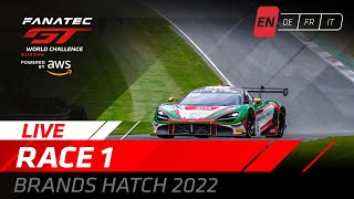 LIVE | Race 1 | Brands Hatch | Fanatec GT World Challenge Powered by AWS (English)