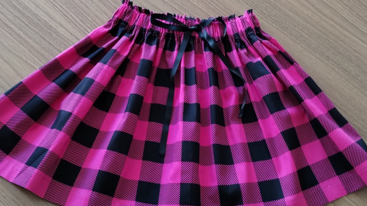 Como fazer saia infantil com elástico na cintura. + tabela medidas.