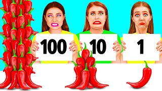 100 Capas de Alimentos Desafío | Guerra de Cocina Divertida por TeenTeam Challenge