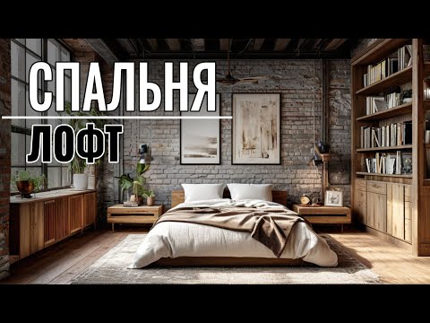 Спальня в стиле лофт — гармония грубости и уюта #спальнялофт #спальнявстилелофт #интерьерспальнилофт