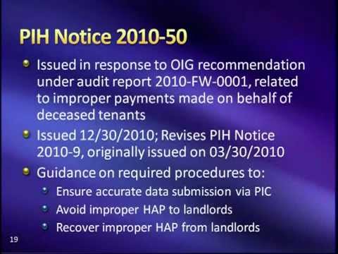 Updated PIH-EIV System Training, Part  - HUD -  5/2/11