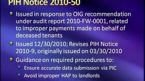 Updated PIH-EIV System Training, Part  - HUD -  5/2/11