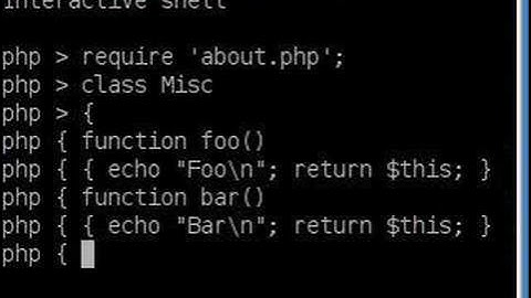 PHP interactive shell demo