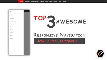 Responsive Navigation Menu using Html & CSS , js/jquery || Top 3 Awesome navbars