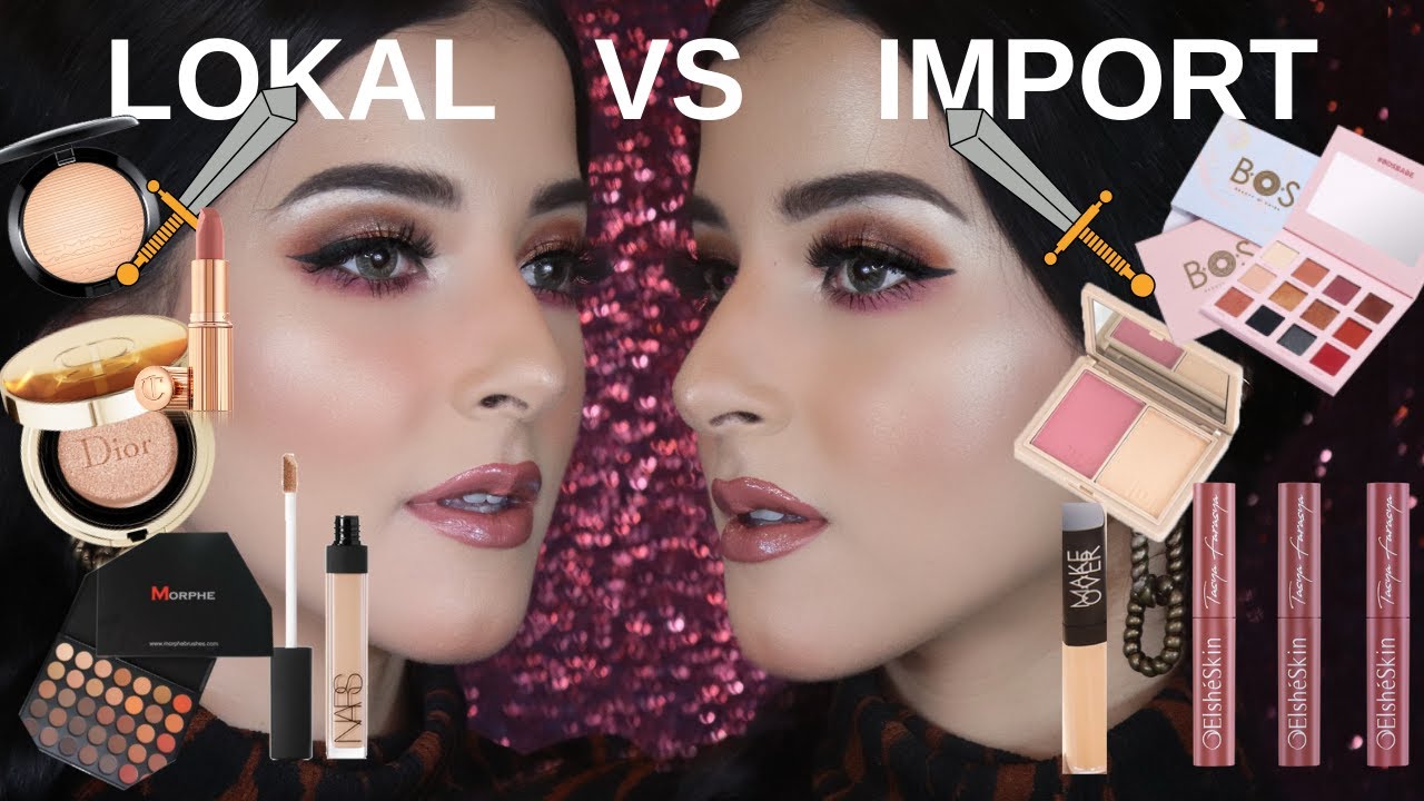 Battle setengah muka !  -makeup lokal VS import