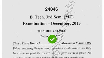 2015 Mdu BTech MAE 3rd Sem Thermodynamics Question Paper