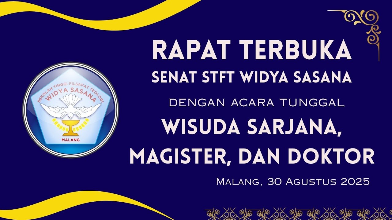 Wisuda Sekolah Tinggi Filsafat Teologi Widya Sasana 2025 - YouTube