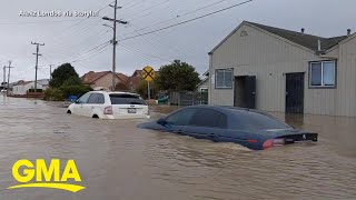 New round of torrential rain pummels West Coast l GMA