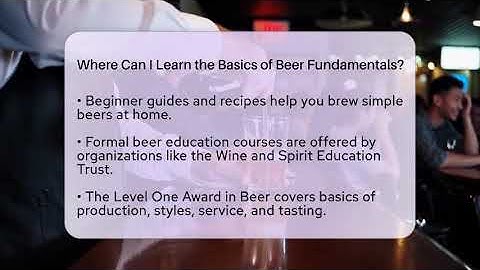 Where Can I Learn the Basics of Beer Fundamentals? | The Pint Guy
