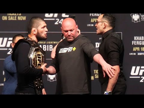 Видео: БИТВА ВЗГЛЯДОВ! ХАБИБ против ТОНИ ФЕРГЮСОНА ! UFC 249