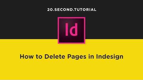Delete a Page in Indesign | Adobe InDesign Tutorial #10