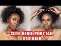 CURLY GENIE PONYTAIL| $10 HAIR| NO GLUE|  Feat. ORGANIQUE hair