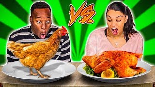 RAW VS COOKED FOOD CHALLENGE!...