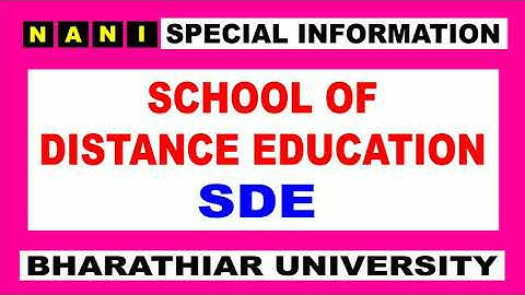Bharathiar University School of Distance Education Results and Semester Examination Timetable