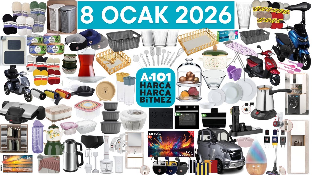 A101 8 OCAK 2026 KATALOĞU | ELEKTRİKLİ ARAÇ VE DEV İNDİRİMLER! | A101 Aktüel Bu Hafta