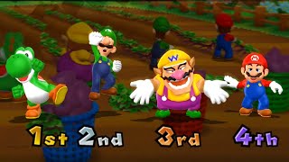 Mario Party 9 Garden Battle - Yoshi vs Wario vs Luigi vs Mario| Cartoons Mee