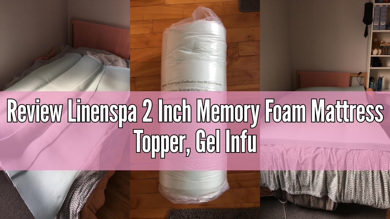 Review Linenspa 2 Inch Memory Foam Mattress Topper, Gel Infused Full Mattress Topper, CertiPUR-US Ce