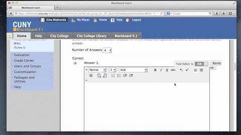 CET How To: Create Multiple Choice Test on Blackboard