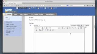 CET How To: Create Multiple Choice Test on Blackboard