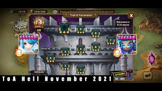 ToA Hell Floor 5, 6 (Tetra, Miles) November 2021 | Summoners War