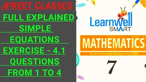 #class7 #learnwell chapter 4 #introduction #simpleequations exercise 4.1 question 1,2,3,4