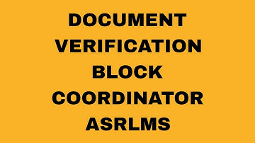 DOCUMENTS LIST II DV BLOCK COORDINATOR II ASRLMS