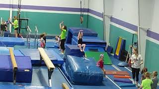 Charlotte and friends are at St Louis Barron Gymnastics at flexees birthday party boys girls kids