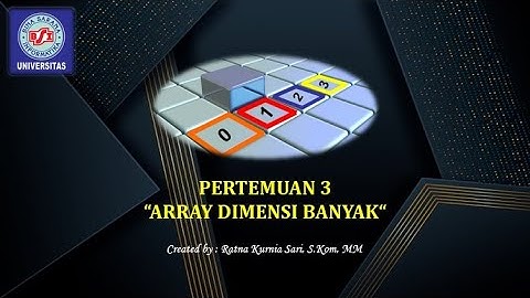 Array Dimensi Banyak