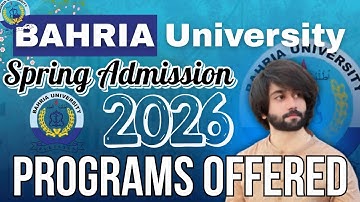 Bahria University Spring Admission 2026 I Bahria University Programs Offered I BU Admission Test