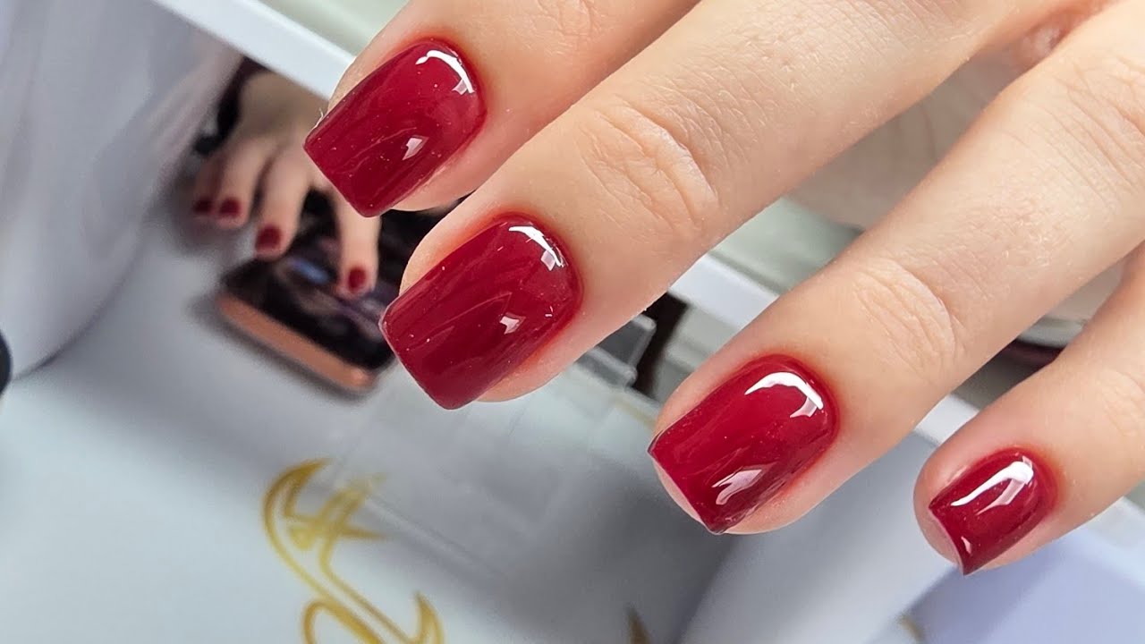 Красные ногти❤️ Скорость в маникюре. Лайфхаки для ускорения. Коррекция коротких ногтей 