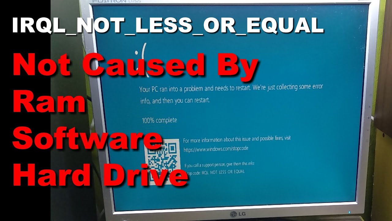 driver irql not less or equal fix vista